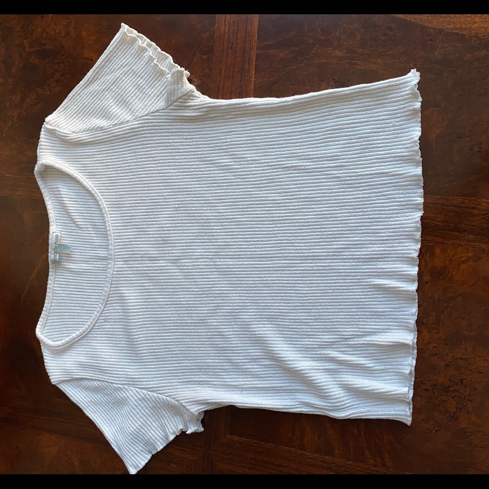 White Charlotte Russe Ruffled Shirt